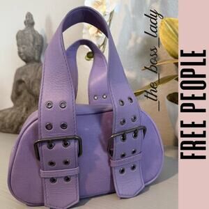 Free People bag leather small handbag purse boho lilac purple lavender